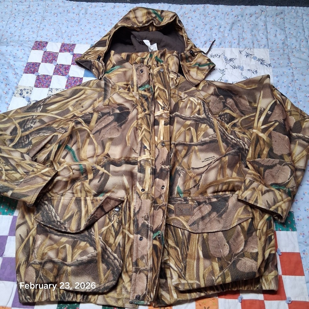 Walls Advantage Wetland Camo Hunting Jacket Size 2XL With Shell Holder Pocket